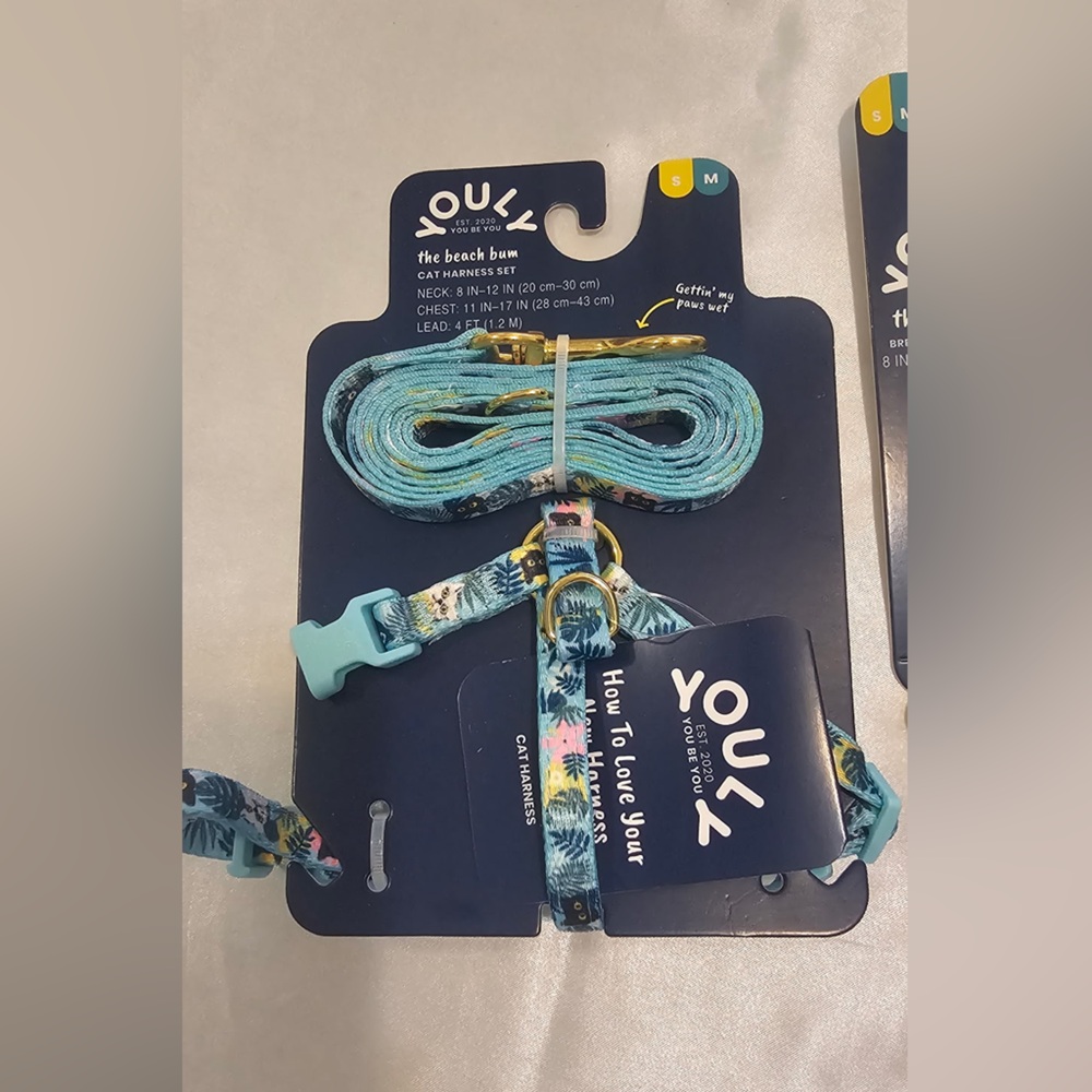Youly the beach bum Tropical Cat Harness and Leash Set (S/M)